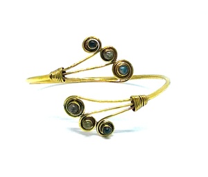 กำไลข้อมือทองเหลืองสีทองคุณภาพดีสร้อยข้อมือหินลาบราดอไรต์สไตล์หรูหราเครื่องประดับเพชรไข่มุกสำหรับผู้หญิง - Product Image 1