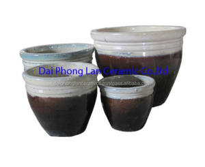 Pots et jardinières de jardin en céramique de couleur émaillée pour la décoration extérieure de la maison pour les ensembles de serres et de pots de fleurs - Product Image 2
