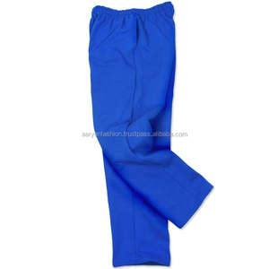 Pantalons de jogging unisexes en molleton CVC, vente en gros, personnalisés, 50% coton, 50% polyester, braguette boutonnée, tricotés, imperméables, hiver, taille ouverte, grande taille - Product Image 1