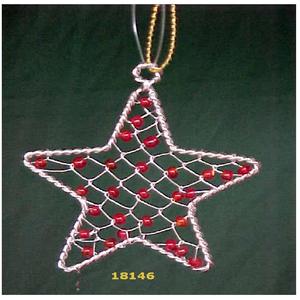 Las mejores cuentas de diseño de alta calidad, cuentas hechas a mano en forma de estrella, Navidad colgando en estrella de alambre - Product Image 2