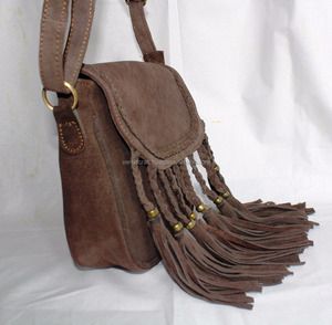 Fashionable Women's Hand Tooled Genuine Leather Fringe Crossbody <b>Bag</b> Multifunctional Luxury Brown Color Shoulder Flap Sling <b>Bags</b> - Product Image 4