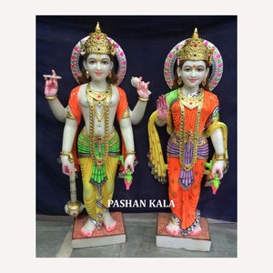 Estatua de mármol exclusiva, Vishnu, Laxmi Ji - Product Image 1