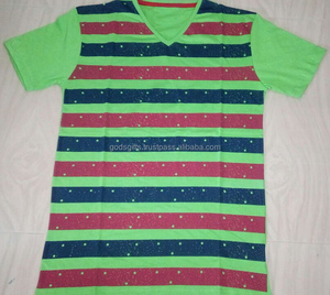 Camiseta OEM con cuello en V estampada para mujer, Camiseta de algodón con volantes, un solo hombro, Tops ali express en línea - Product Image 3