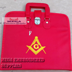 Estuche para Mandil Masónico con Bordado a Mano, Cuadrado, con Cinta de Cuero y Tela, Bordado en Punto de Cruz, para Francmasones - Product Image 2