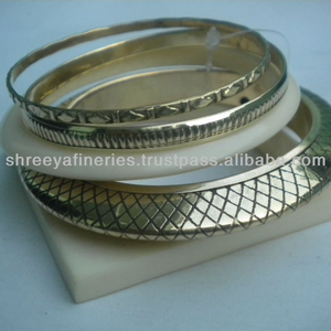 Stackable Resin and Brass Textured Fashion <b>Bracelet</b> <b>Set</b> - Product Image 2