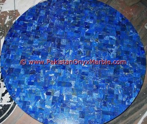 Dessus de table en pierres précieuses naturelles Lapis Lazuli de haute qualité pour comptoirs et dessus de vanité Pakistan origine bord plat/facilité - Product Image 4