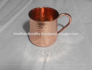 Taza de Moscow Mule martillado, acabado de cobre brillante con mango - Product Image 3