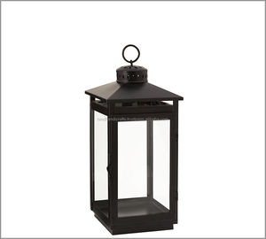 Lanternes accrochantes décoratives de fer de lanterne en métal avec le revêtement noir de poudre de Matt - Product Image 6