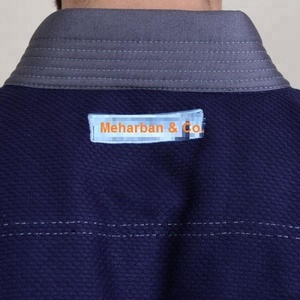 Logotipo personalizado BJJ Gi Etiquetas de bordado Costura en contraste Bucles con cordón Ventilaciones laterales-100% Algodón (Rojo Blanco Azul Negro Azul marino) - Product Image 6
