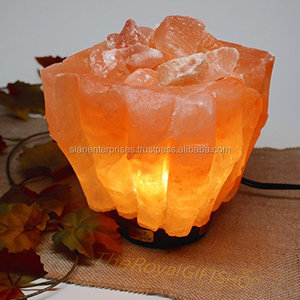 Beauti & Healthful Lámpara de sal de capullo de flor de Feng Shui hecha a mano, sal del Himalaya tallada por Sian Enterprises - Product Image 2