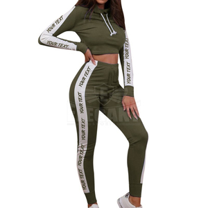 Vrouwen Compressie Gym Trainingspak Polyester Spandex Yoga Set Stretch Stof Fitness Leggings Slim Fit Pak Gym Trainingspak - Product Image 2