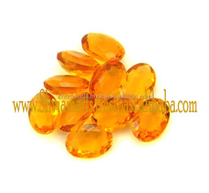 Haute qualité Fine mode bijoux en argent véritable Citrine facettes coupe pierre précieuse lâche jaune ovale étoile pierres précieuses 20mm hauteur 9mm taille - Product Image 1
