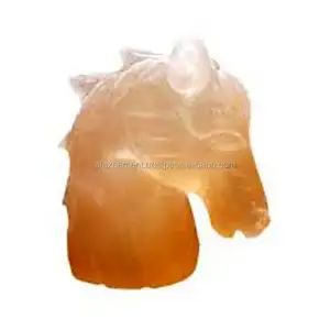 Lampe à sel en forme de tête de cheval, figurine de roche naturelle en cristal