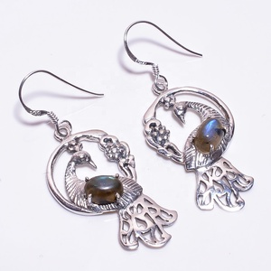Blue Labradorite Earrings Handmade 925 Sterling <b>Silver</b> Jewelry Fine Gemstone Accessories for Wedding Party Gift by <b>Top</b> Suppliers - Product Image 1