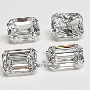 CVD HPHT Diamant synthétique fantaisie taille émeraude 0.50 à 0.59 carat poli VVS1 clarté IGI certifié pour l'utilisation de bijoux - Product Image 1