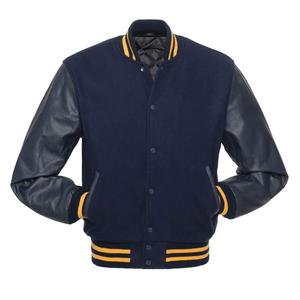 Chaqueta Varsity de lana para hombre, chaqueta de béisbol personalizada, de manga de cuero - Product Image 1