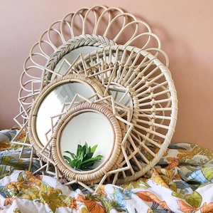 Wholesale Rattan Mirror All Round Styles and Sizes Natural - Product Image 2