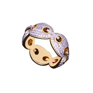 14 KT Gold Plated Micro Pave Diamond Custom Jewelry <b>Men</b> <b>Ring</b> - Product Image 1