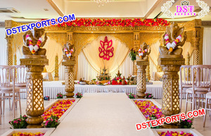 Dernier modèle de Mandap sculpté blanc Delizio pour mariage, Mandapam traditionnel du sud de l'Inde, Mandap élégant de style Bollywood pour mariage indien, USA - Product Image 3