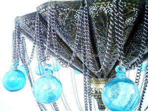 โคมไฟระย้าทองเหลืองขนาดใหญ่สไตล์โบราณสำหรับ BR274ลูกแก้วเทอร์ควอยซ์ - Product Image 2