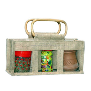 Sac cadeau écologique Lowellcraft en jacquard avec poignée, style tendance de 7 pouces pour bocaux de confiture et petits contenants - Product Image 2