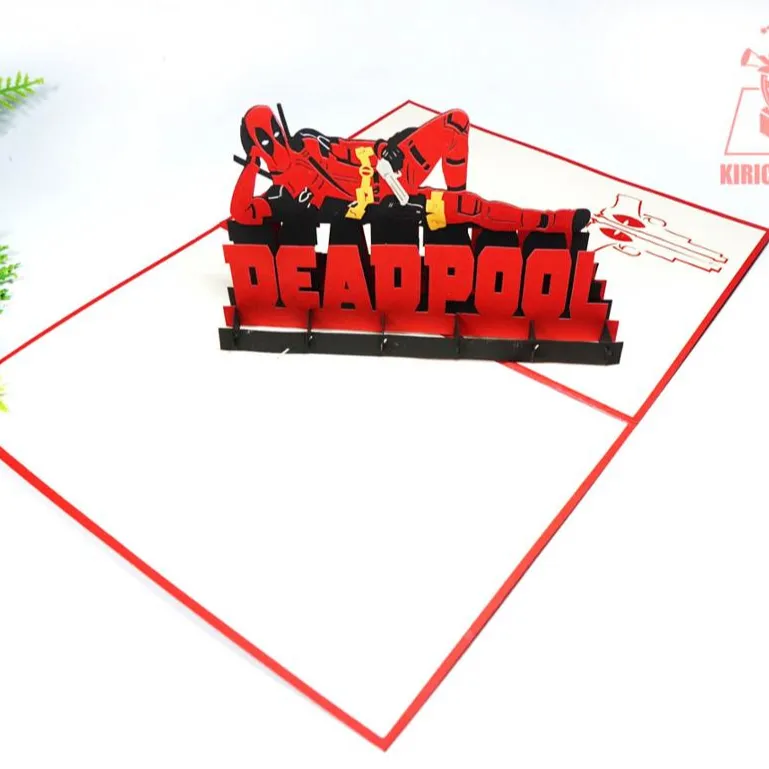 Thiệp Sinh Nhật In 3d Nhân Vật Phim Deadpool Pop Up Thẻ Bán Chạy Nhất