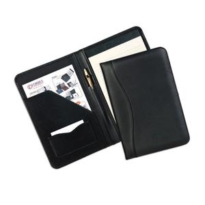 Dossier de documents en cuir PU A4 de bureau à couverture rigide Porte-documents de conférence élégant avec fermeture éclair et compartiments de rangement - Product Image 1