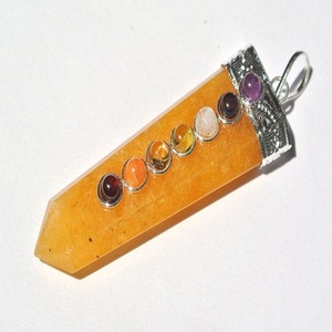 Pendentif en cristal orange aventurine pendentif plat pierre de guérison pierre précieuse crayon plat cristal pierre précieuse agate collier grossiste - Product Image 4
