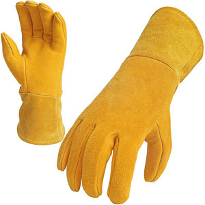 Gants de sécurité à manchette longue Logo personnalisé Gant de machine en cuir synthétique Offre Spéciale vêtements de travail pour mécaniciens Logo personnalisé - Product Image 1