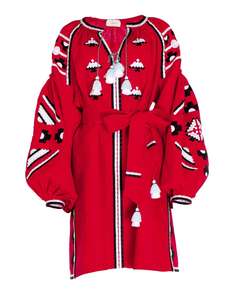 ผู้หญิงคุณภาพสูงแบบดั้งเดิมโบฮีเมียนแฟชั่นที่ดีที่สุดชุดยูเครนออกแบบเย็บปักถักร้อยสีแดงสีขาวชุดเม็กซิกัน - Product Image 2