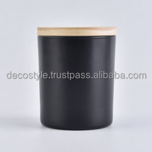 โถเทียนสีดำพร้อมฝาไม้ - Product Image 3