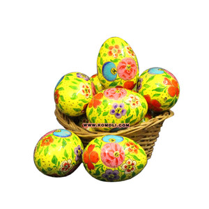 Assorted Floral Wooden & <b>Plastic</b> <b>Giant</b> Yellow Easter <b>Egg</b> Wholesale Spring Home Decoration for Tabletop, Display, or Easter Hunt - Product Image 6