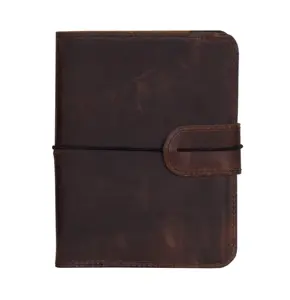 Papelería al por mayor Vintage Crazy Horse Cover Bound 100% cuero genuino hecho a mano diario cuaderno regalo para hombre y mujer - Product Image 1