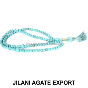 ธรรมชาติสีฟ้าคราม Howlite Tasbih สวดมนต์100ลูกปัด/Japa Mala/โดยจากจิลานี - Product Image 2