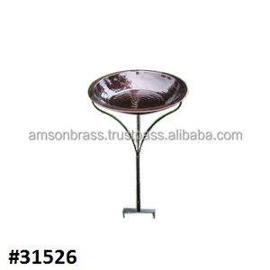 Support d'alimentation de bain d'oiseaux balcon extérieur 2025 vente en gros classique métal feuille bain d'oiseau pour ornements de jardin décoration de jardin à la maison - Product Image 6