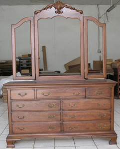 Muebles de dormitorio Cama tradicional con dosel con tallas de madera maciza - Product Image 3