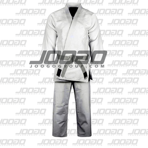 ผลิตชุดยูโดที่กำหนดเองสำหรับชายหญิงและเด็กสีขาวและสีฟ้าด้วยเข็มขัดผ้าฝ้าย100% - Product Image 1