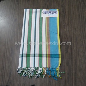 Serviette de plage en coton rayé du fabricant kenyan Kikoy de vente chaude pour le bain extérieur de yoga conception à séchage rapide et compressée - Product Image 4