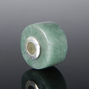 Ishu Gems - Cuentas Redondas Planas de Aventurina Verde Natural de Calidad AA, 14x8x3.5mm, 17.70 Quilates, Núcleo de Plata, para Fabricación de Joyería y Collares - Product Image 1