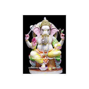Estatua de Ganesha de mármol colorida - Product Image 1