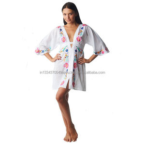 เสื้อคลุมแขนกิโมโนเปิดด้านหน้าไซส์พิเศษดีไซน์ปักสีสันสดใสใหม่ล่าสุดสุดเซ็กซี่ - Product Image 1