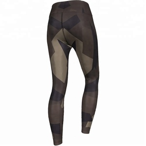 Chocolate <b>Camo</b> Printed <b>Women's</b> Yoga <b>Leggings</b> Tights Custom Logo Digital Print Breathable Quick Dry Polyester Spandex for Running - Product Image 1