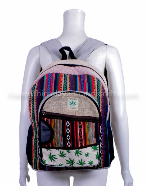 Traveller Hemp Backpack - Six Compartments, 17L Capacity, Durable Hemp-Cotton Blend, Handloom Crafted - View #3