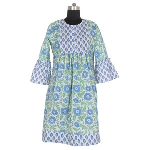 ชุดเดรสพิมพ์ลายด้วยมือชุดเดรสผลิตจาก DHB031อินเดีย - Product Image 1