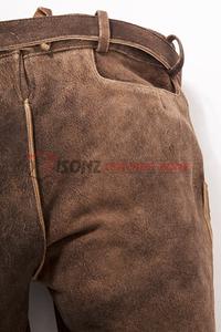 Trachten Goat Split Suede Leather High Quality Lederhosen for Oktoberfest Traditional Hosen German Clothes - Product Image 2
