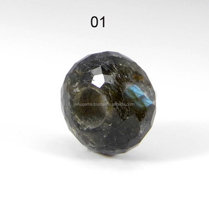 Ishugems 14X8X5mm perles de pierres précieuses rondes à facettes en Labradorite grand trou identiques à celles illustrées pour les Making-IG3020 de bijoux - Product Image 1