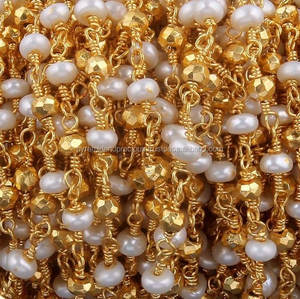 Pyrite or perle naturelle 3-4mm pierre précieuse rondelle à facettes plaqué or chapelet perlé chaîne fêtes cadeaux mariages anniversaires - Product Image 3