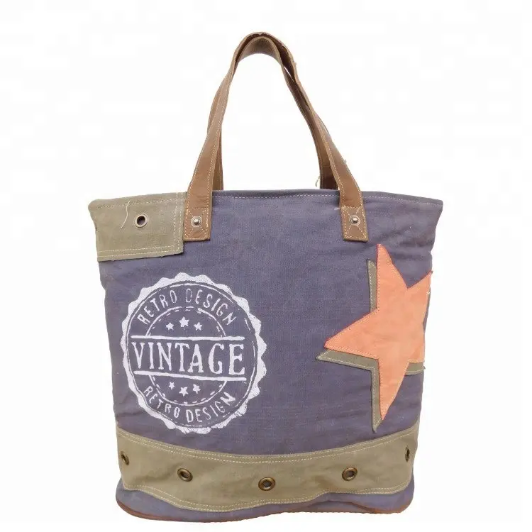 Canvas Tote Fashion Bag Cotton Long Handle print logo Shopping bag Collection