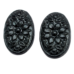 Laboratoire en vrac en gros créé Onyx noir pierre précieuse forme de fleur sculpture toutes les tailles disponibles - Product Image 3