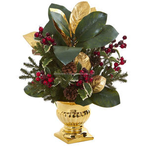 Small <b>Gold</b> Mejastic Flower <b>Vase</b> - Product Image 4